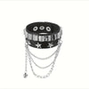 4Pcs/Set Gothic Punk Rock Square Rivet Bracelet Daily and Party Gothic Tassel Metal Chain Accessories Valentine's Jewelry Gift - Image 5