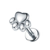 16G 316L Stainless Steel Labret Stud with Decorative Screw-Fit Top for Cartilage Piercings - Image 11