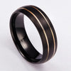 Tungsten Ring for Men Black With Gold Color Thread 8mm Dome Comfort Wedding Rings Mens Quality Ring anel - Image 2