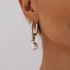Metal Pearl U-Shaped Drop Earrings for Women Minimalist Silver Color Asymmetric Square Ear Buckle Jewelry Party Gifts - Image 4