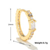 1pc Stainless Steel Link Chain Hoop Earrings Double Circle Cubic Zirconia Square Pendant Cartilage Earring Piercing Jewelry - Image 5