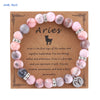 Mhs.sun 12 Star Zodiac Sign Pink Zebra Stone Beaded Bracelets Constellation Birthday Party Jewelry For Women Men - Image 24