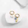 Y2k Aesthetic Hand Painted Butterfly Earrings for Women Stainless Steel Circle Huggies Flower Heart Bead Hoop Earring - Image 13