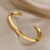 Chic Gold Color Simple 316L Stainless Steel Bangles Bracelets for Women Charm Zircon Jewelry Gift - Image 9