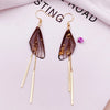 Minar Wonderful Multicolor Resin Butterfly Long Tassel Earring for Women Shinning Flake Simulation Wings Drop Dangle Earrings - Image 6