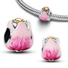 Silver Glass Slipper Charm Pink Envelope Floral Tulip Golden Key Sword Bee Cicada Butterfly Beads Necklace Fit Bracelet - Image 16