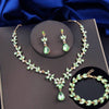 3Pcs lime green Jewelry Sets for Women Earrings Bracelets Choker Necklace Set Prom Bridal Wedding Jewellry Accessories - Image 1