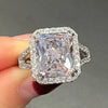 Simple Design Wedding Bands Rings for Women Inlaid Big Square Cubic Zirconia Engagement Party Jewelry - Image 3