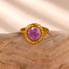 Heart Oval Eternity Flower Ring for Women Stainless Steel Gold Color Open Rings Summer Dopamine Jewelry - Image 5