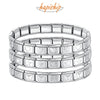 Women's Jewelry 9mm Width Itanlian Elastic Star Heart Butterfly Charm Bracelet Stainless Steel Bangle ST - Image 1