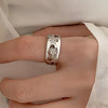 Silver Open Finger Ring Golden Clear CZ Square Droplet Geometric Punk For Women Jewelry Gift - Image 43