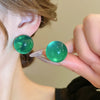 Pink Blue Oil-dropping Round Oval Stud Earrings Unique Design Bean Beads Ear Studs Earrings Temperament Ear Accessories - Image 24
