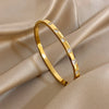 316L Stainless Steel Inlaid Zircon Star Twisted Flower Cuff Bracelet Bangle For Women Men Stackable Charm Jewelry - Image 9