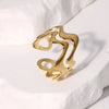 Stainless Steel Irregular Wave Rings for Women Men Creative Gold Color Adjustable Opening Ring Female Statement Jewelry Gifts - Image 7