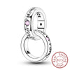 Silver Charm Bead Mother's Day Love Heart Family Charm Bead Pendant Fits Bracelet Womens Jewelry Gifts - Image 23