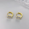 Square Green Zircon Hoop Earrings for Women Golden Silver Color Geometric Huggies Jewelry - Image 8