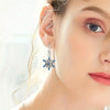 European and American Style Creative Water Blue Snowflake Earrings Necklace Two-Piece Set Women's Wedding Decoration Earrings - Image 3