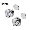 1/16 Pairs Magnetic Stud Earrings Men Stainless Steel Non-Piercing Cross Dangle Hoop Earrings Unisex CZ Magnet Clip on Earring - Image 10