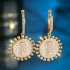A-Z 26 Letter Round Hoop Earrings Yellow Gold Color White Zircon Wedding Jewelry For Women - Image 14