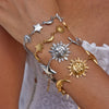 Sun Pendant Bracelet Gold Color Plated Stainless Steel Star Moon Stackable Bracelet Women's Accessories - Image 4