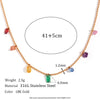 Stainless Steel Colorful Cubic Zirconia Stone Charm Beads Chian Necklace Bracelet Anklet Jewelry Set - Image 8