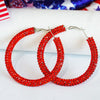 Independence Day Earrings with Sparkling Diamonds American Flag Colors Patriotic Colors Blocked Water Minimalist Earrings - Image 3
