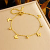 316L Stainless Steel Golden Snowflake Butterfly Crown Key Lightning Zircon Necklace Bracelet Set Jewelry Sets Gift - Image 8