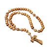 Vintage Cross Pendant Necklace Jesus Hollow Wood Bead Choker Halloween Jewelry Gift - Image 5