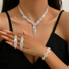Four-Piece Copper Chain Jewelry Set with Necklace Earrings and Bracelet - Image 1