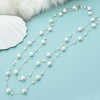 Double Layer Pink Simulated Pearl Long Necklace Women Sweater Chain Female Collares Statement Jewlery - Image 4