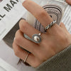 Silver Rings Couples Accessories Vintage Twist Design Round Shape Geometric Thai Silver Jewelry - Image 1