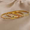 316L Stainless Steel Cuff Bangle For Women Charm Colorful Cubic Zircon Filled Inlaid Bracelet Gifts - Image 3