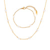 Stainless Steel Chain Freshwater Pearl Chain Necklace Bracelets For Women Gold Plated Jewelry Set - Image 9