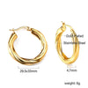 Punk Golden Plated Stainless Steel Reticulate Rhombus Hoops Earrings For Women Anti-Allergic Temperament Jewelry - Image 26