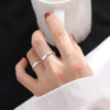 Buyee Silver Couples Ring Elegant Can Engrave Name Date Open Ring for Women Men Classic Jewelry Circle - Image 5