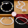 charm Silver Bracelet for man woman Twisted rope chain jewelry Wedding party Christmas gift - Image 1