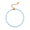 1 Piece Stylish Gold Plated 304 Stainless Steel Glass Beaded Chain Anklet For Women Summer Beach Gift 22cm(8.7") long - Image 11