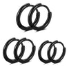 Stainless Steel Hoop Earrings Huggie Earrings Small Hoop Sliver Black Sleeper Earrings For Women Men - Image 5