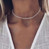 Multicolor Glass Bead Choker Necklace with Irregular Shapes - Image 1