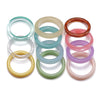 Korean Colorful Transparent Resin Acrylic Rings Set for Women Geometric Thin Round Ring Wedding Jewelry - Image 3