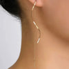 Korean Personality Irregular Bowknot Earrings Simple Silver Color Metal Line Big Long Bow Drop Earrings Female Jewelry - Image 7