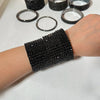 Vintage Black Crystal Elastic Bracelets for Women Bling Rhinestone Stretch Wristband Cuff Bangle Bridal Wedding Jewelry - Image 2