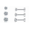 Gold Plated Silver Plated Cubic Zirconia Stud Flat Back Earrings for Women Piercing Jewelry Stud Earrings for Women - Image 1