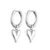 Classic Stainless Steel Chic Heart Pendant Hoop Earrings For Women Gold Silver Color Huggie Ear Buckle Daily Jewelry - Image 8