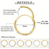 Clicker Hoop Body Jewelry with Slim Curved Profile in Gold-Tone or Silver-Tone - Image 18