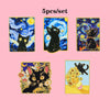 5Pcs Van Gogh Art Black Cat Brooch Cartoon Metal Enamel Pins Set Badge on Backpack Clothing Accessories Jewelry Gift for Friend - Image 1