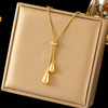 Water Drop Tassel Y Necklace Adjustable in Stainless Steel - Image 2