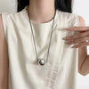 Metal Ball Pendant Necklace for Women Design Long Adjustable Sweater Chain Jewelry Accessories - Image 4