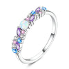 Silver Sparkling Ice-Blue Purple Opal Ring For Women Girls Jewelry Birthday Anniversary Gifts - Image 2