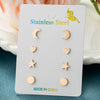 4Pairs Geometric Stainless Steel Heart Star Earring Moon Cross Ear Jewelry Set Girls Simple Classic Earrings Gifts Accessories - Image 18